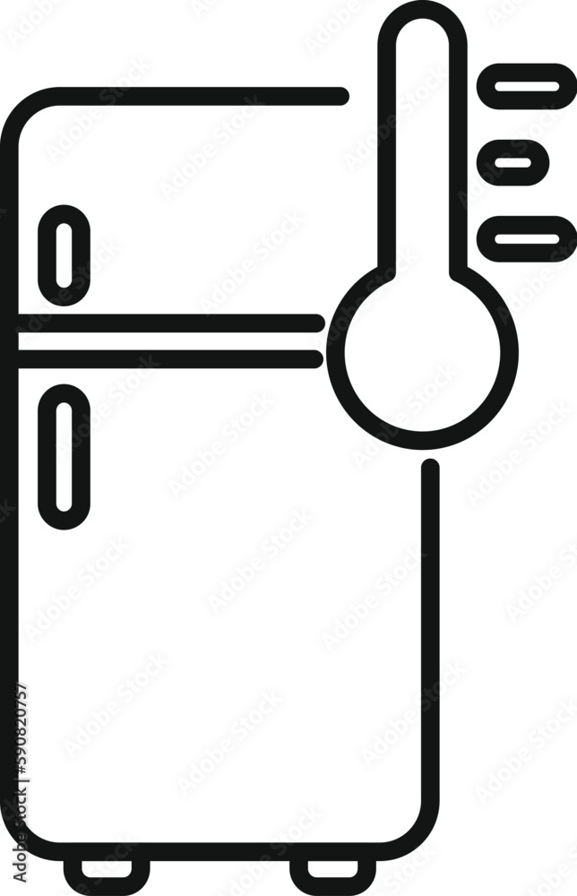 Sticker Old working fridge icon outline vector. Electric repair. Cooler service