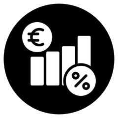 interest rate glyph icon
