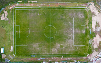 empty soccer/football field directly from above 