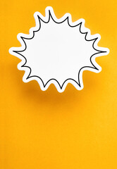 The Speech bubble with copy space communication talking speaking concepts on yellow background.