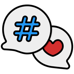 hashtag outline color icon