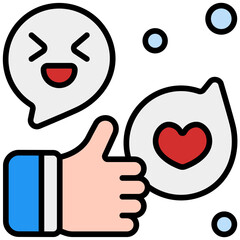 reaction outline color icon
