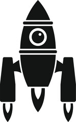 Rocket startup icon simple vector. Fire start. Sky future