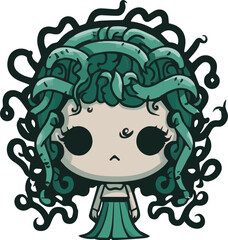 Cute Medusa vectors for children's illustrations.  Editable and rescale vectors