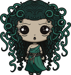 Cute Medusa vectors for children's illustrations.  Editable and rescale vectors