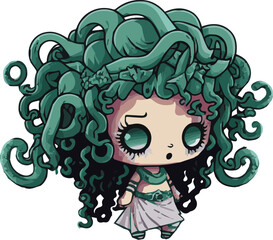 Cute Medusa vectors for children's illustrations.  Editable and rescale vectors