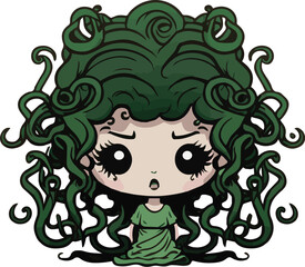 Cute Medusa vectors for children's illustrations.  Editable and rescale vectors
