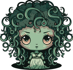 Cute Medusa vectors for children's illustrations.  Editable and rescale vectors