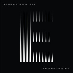 Letter E Logo with Abstract Line Pattern