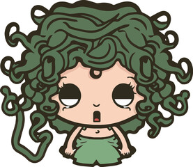 Cute Medusa vectors for children's illustrations.  Editable and rescale vectors
