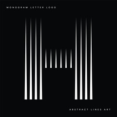 Letter H Logo with Abstract Line Pattern
