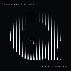 Letter Q Logo with Abstract Line Pattern
