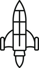 Start rocket space icon outline vector. Fire launch. Smoke startup