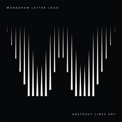 Letter W Logo with Abstract Line Pattern