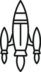 Rocket space icon outline vector. Fire start. Future smoke