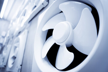 Circular air ventilation duct at the showroom of a large store