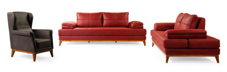 Modern furniture set isolated  on white background