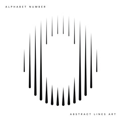 Number 0 with Abstract Line Pattern Isolated On White Background