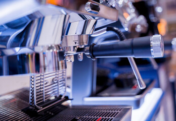 Coffee machine in the showroom of a large store