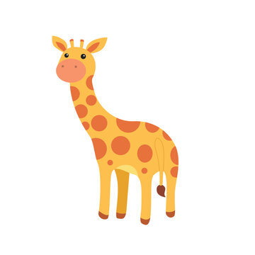 giraffe cartoon isolated on white