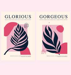 Matisse Abstract Art Set, Aesthetic Modern Art, Boho Decor, Minimalist Art, Illustattion, Vector, Poster, Postcard. Collection for decoration. Vector all isolated