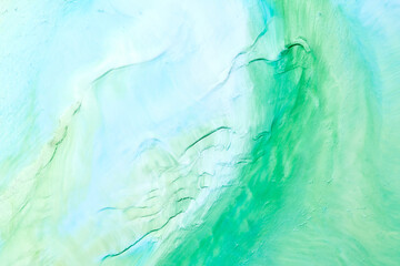 Light mix of green colors creative background. Abstract art print, watercolor stains and blots,...