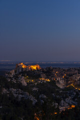 Medieval castle and village, Les Baux-de-Provence, Alpilles mountains, Provence, France