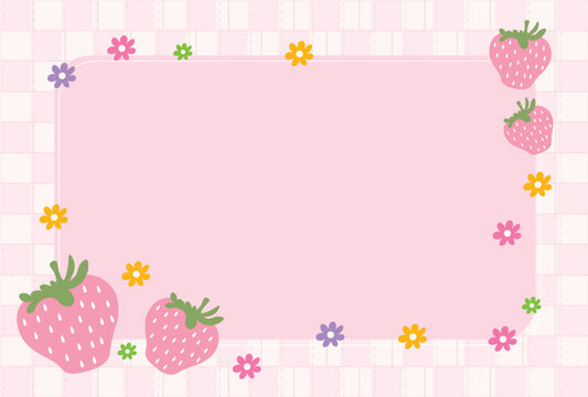 Cute strawberry frame, strawberry background