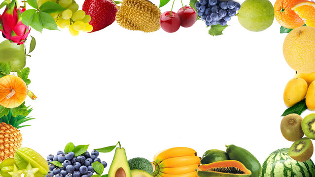 realistic fruit frame png and photo border