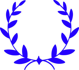 Fototapeta na wymiar blue ceremonial frame with laurel wreath