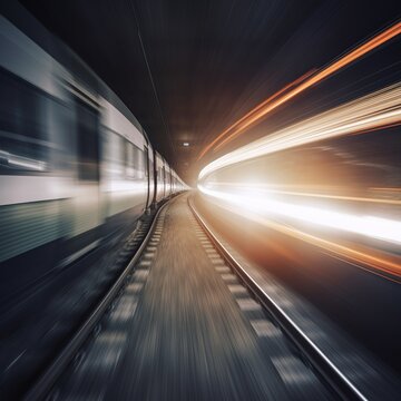 sky train speed in motion blur. generative ai