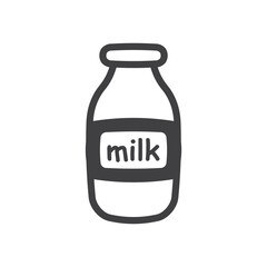 Milk bottle vector icon. Natural milk flat sign design. Milk symbol pictogram. UX UI icon  