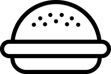 Burger line icon. Hamburger logo. Fast food outline emblem.