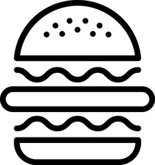 Burger line icon. Hamburger logo. Fast food outline emblem.