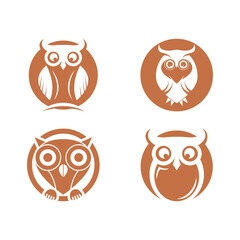 Owl logo icon design animal and simple business