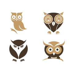 Owl logo icon design animal and simple business