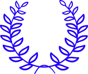 Obraz premium blue ceremonial frame with laurel wreath