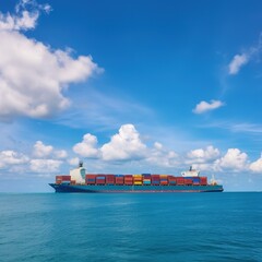 Fototapeta premium container cargo freight ship. generative ai