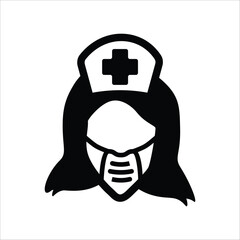 Nurse hat vector icon. Doctor hat flar sign design. Doctor symbol pictogram. UX UI icon