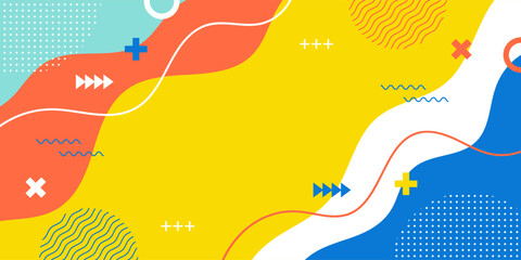 Abstract creative texture background with geometric shape and colorful wave. Able to use for background or template presentation design