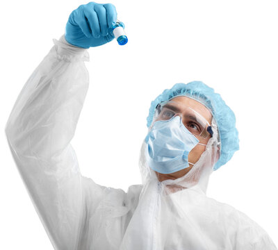 Doctor hand holds a Coronavirus vaccine jointly developed, immunization and treatment of Coronavirus