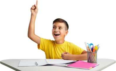 The child learning in school or home. Education concept