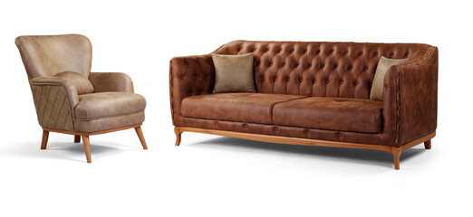 Modern furniture set isolated  on white background