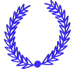 3d blue ceremonial frame with laurel wreath