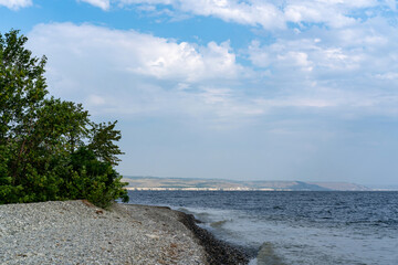 The Great Russian Volga River and its banks.