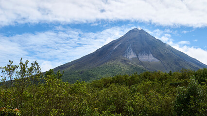 view of arenal volcano in the national park