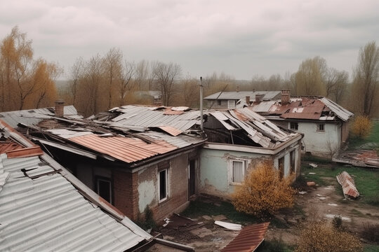 The Hurricane Tore Off The Roof Of The House - Generative AI