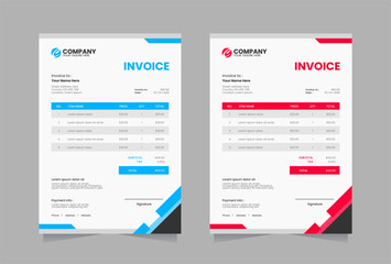Modern invoice vector template