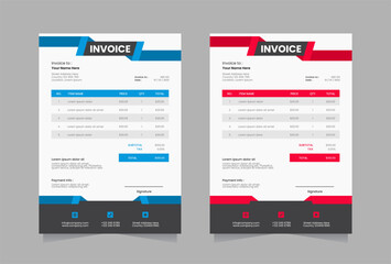 Fototapeta na wymiar Modern invoice vector template