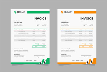 Modern invoice vector template